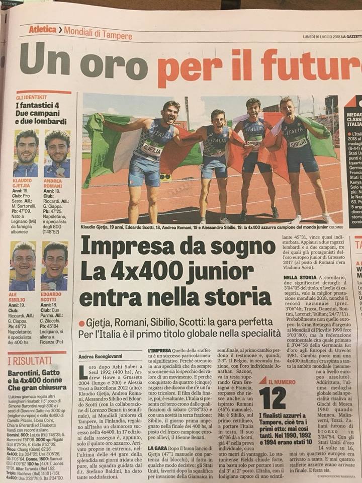 La Gazzetta dello Sport 16 luglio 2018