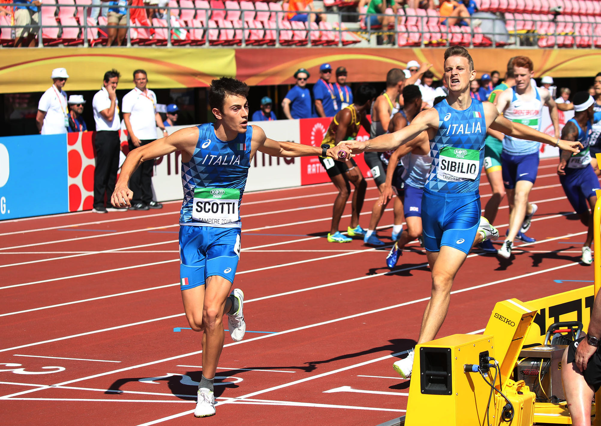 4x400 M Italia Tampere 2018 cambio Sibilio Romani